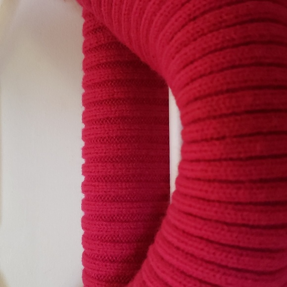 Long Fuchsia Cowl Neck Knit Sweater - Picture 4 of 6